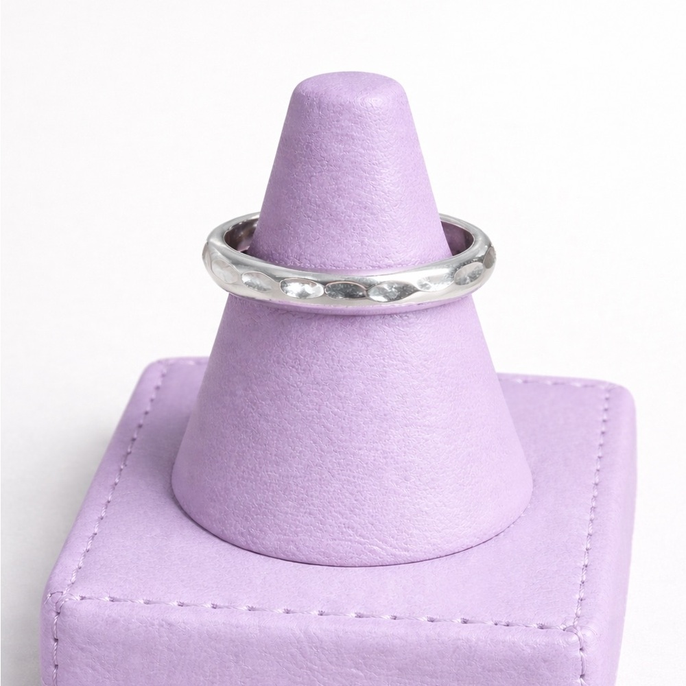 925 Silver Hammered Ring Thick Band Unisex size 5,6. Sterling Silver Jewelry